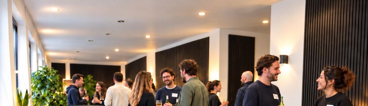 Netzwerkabend mit vielen Teilnehmenden im Gespräch